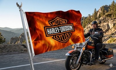 Harley Davidson Motorcycle Enthusiast 3x5 ft Flag/Banner Garage Wall Banner