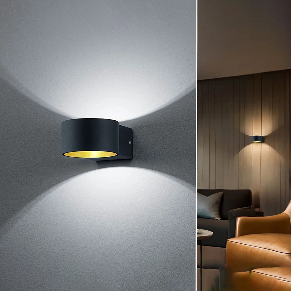 Trio LED Wandleuchte Lacapo Schwarz matt & Gold 4,5W warmweiß 3000K Up & Down - Bild 1 von 4