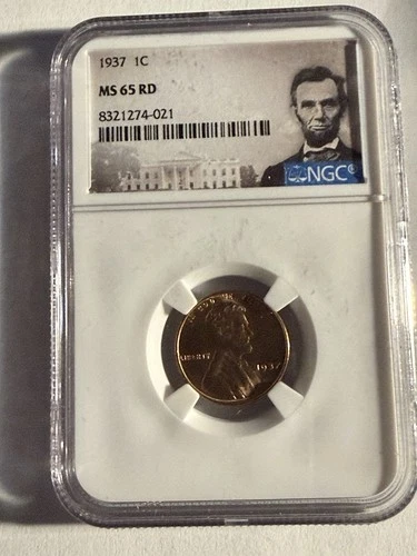 1937 P Lincoln Cent NGC MS 65 RD
