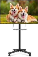 Suptek Mobile TV Stand on Wheels, Portable TV Trolley with Shelf for 21-60 inch