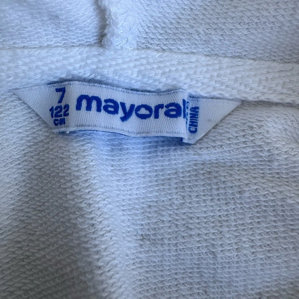 Mayoral Girl 7Y Cremallera Sudadera con Capucha Suéter Ojales 100% Algodón Manga Larga Peplum Suave Foto 2 de 4