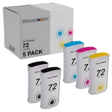 Cartridges for HP 72 Ink HY (2 Photo Black, 1 Cyan, 1 Magenta, 1 Yellow)