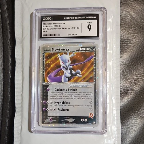 Pokémon Rocket's Mewtwo ex 99/109 Holo Ultra Rare Team Rocket Returns CGC 9
