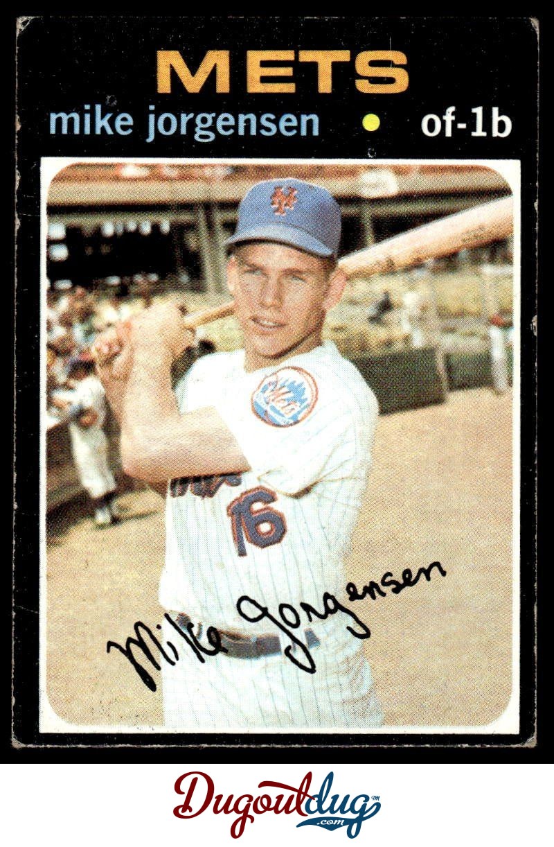 1971 Topps Baseball Card New York Mets Mike Jorgensen #596 EX