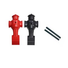 1 Red 1 Black Shelti Foosball Table Men with Roll Pins Set of 2