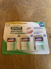NEW Sunstar GUM Soft Picks Original Dental Picks 210 Count Kit 3 Flossers