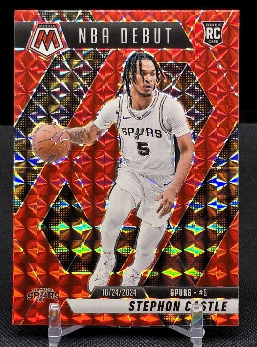 STEPHON CASTLE 2024-25 Panini Mosaic RED HOBBY MOSAIC PRIZM RC #267 NBA Spurs