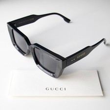 Gucci GG6901 Sunglasses Glossy Jet Black Frame Dark Smoke Lenses - Ships Today 