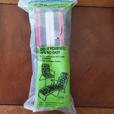 New Arden Paradise Re-Web Kit Lawn Chair Webbing Brown Pink Wht 39Ft Each 2 3/16