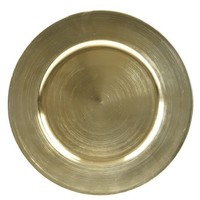 Weihnachtsdeko Teller Goldfarben Rund Ø 33 Cm - Kunststoff