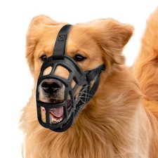 Dog Muzzle, Basket Muzzle Anti Biting Chewing, Sturdy Lightweight Muzzle Allo...