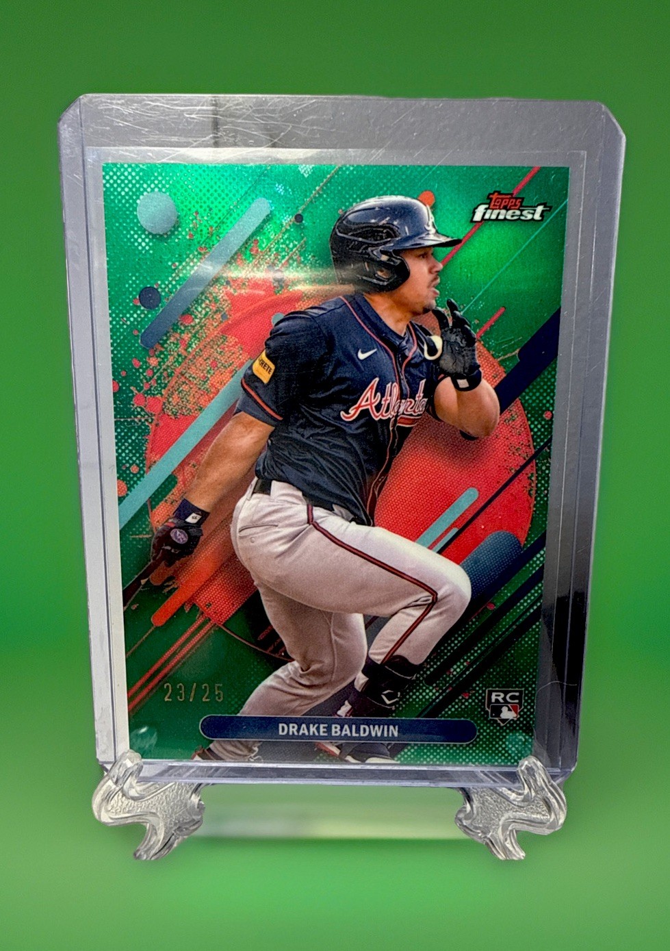 2025 Topps Finest - Rare Drake Baldwin #287 Green Refractor 23/25 (RC)