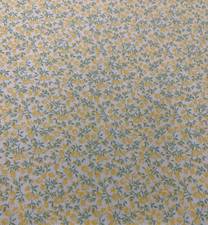 Fabric Finders 100 Cotton Allover Floral Print Fabric Yellow Green On White BTY