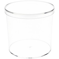 Pioneer Plastics 115C Clear Cylinder Plastic Container, 3.375" W x 3.125" H