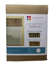 2-WAY ROD POCKET VALANCE 72in x 18in Color khaki NEW