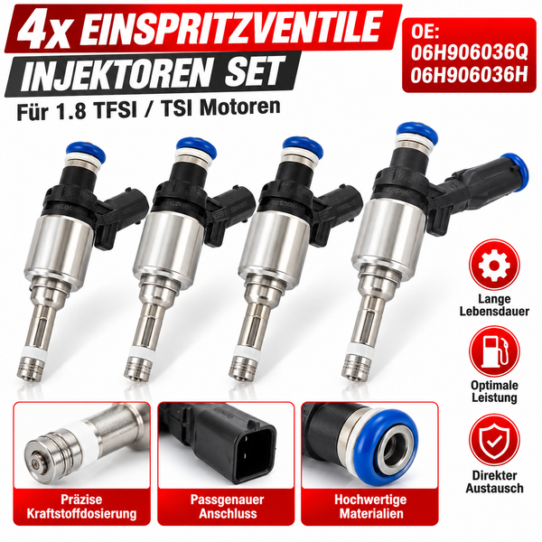 06H906036Q KraftstoffeinspritzdüSen FüR Audi A3 A4 VW Passat Seat Skoda 1.8 TSI-image