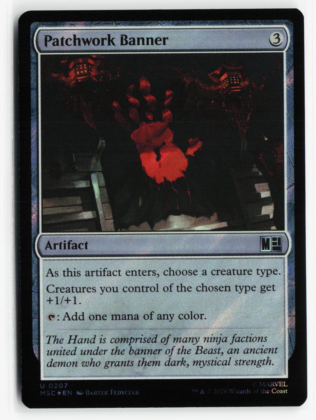 PATCHWORK BANNER (SURGE FOIL) 207 HOLO UC COMMANDER: MARVEL SUPER HEROES NM MTG
