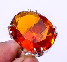 Golden Quartz 925 Sterling Silver Solitaire Handmade Ring Size Adst R715 