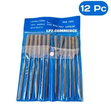 12pc Needle File Set with Handles – Precision Alloy Steel Files