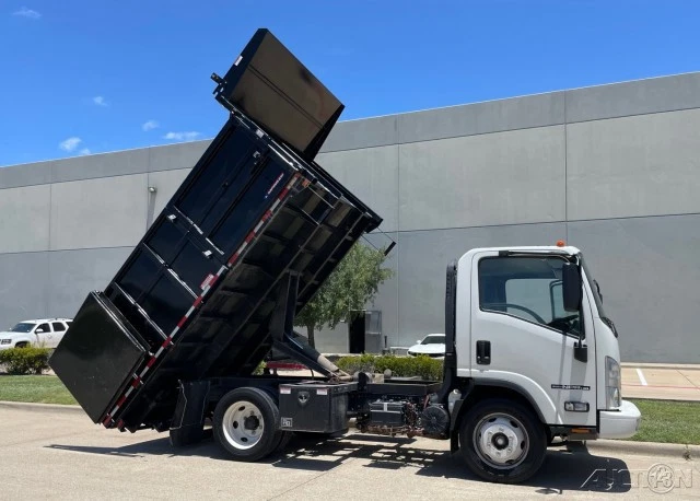 Isuzu NPR 2022 13 ft plataforma de volteo hidráulica 6,6 V8 sin CDL Landscape Ha Foto 3 de 4