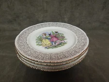 Circa 1950's Homer Laughlin China Colonial Times Couple Pattern Luncheon Plates