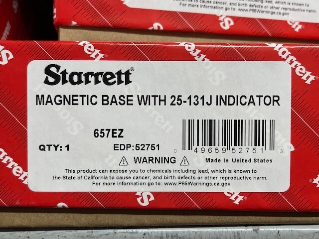 Starrett Magnetic Base Holder Set, 657AA, Complete Kit For Use With Test, Back-Plunger, AGD
