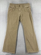 Tommy Hilfiger Pants Womens 12 Beige Corduroy 100 Cotton Pockets Zip Fly