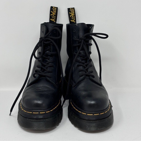 DR. MARTENS Audrick Black Nappa Leather Platform 8-Eye Ankle Boots