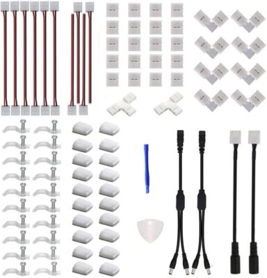 3528 2-Pin 8Mm LED Connector Kit Led Strip Connector L-Shaped Connector 2-Pin Ri
