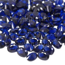Lot de 100 pierres précieuses de forme ovale calibrées saphir bleu naturel ce...