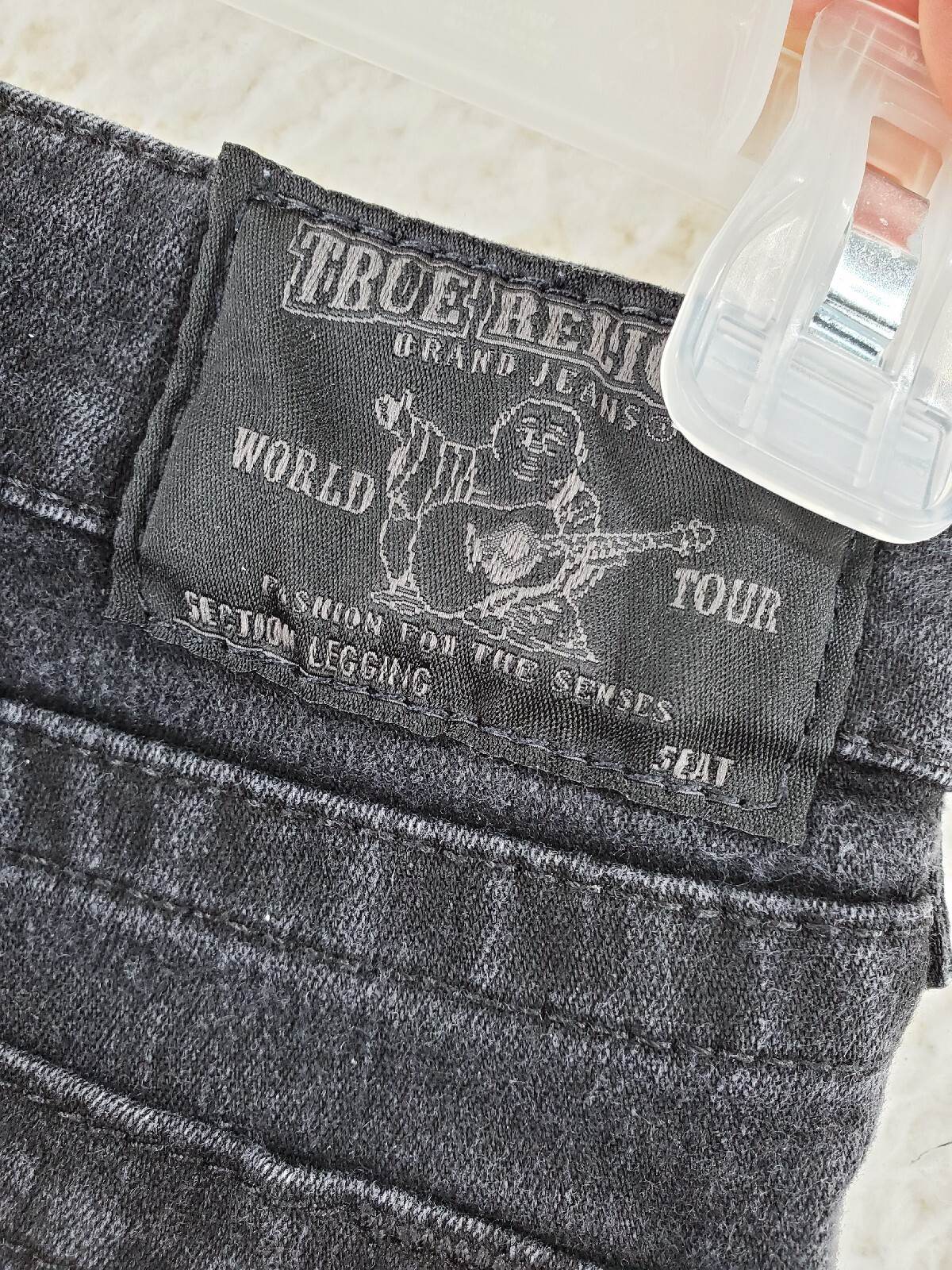 True Religion Legging Jeans Wmn 26 (27x28) Dk Black Stretch Skinny Ankle Zip Mid thumbnail 6