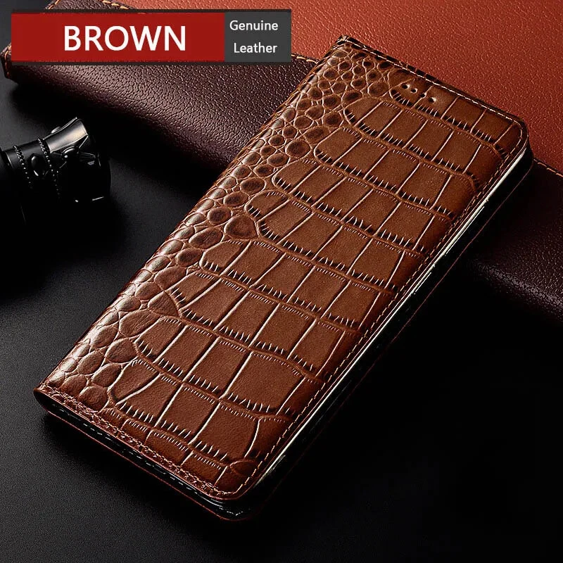 Genuine Leather Card Slot Crocodile Flip Case for Samsung Galaxy A25 A15 A54 A14 - Image 2 of 4