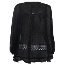 Zimmermann Belle Web Dot Top Blouse Black- Size 1   PLFBUYRC44KTHL7M FOR $12 OFF