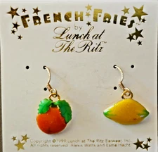 NWOT LUNCH AT THE RITZ CITRUS FRIES EARRINGS