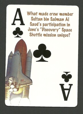 Sultan bin Salman Al Saud First Arab Astronaut Shuttle Neat Playing Card #5Y8