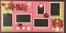 12x12 LADYBUG CHILDREN PREMADE SCRAPBOOK 2 PAGES PAPER PIECING - TONYA 4456