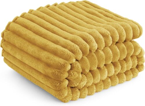 50x60 honey fleece couch blanket, soft, for women & girls