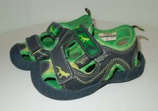 GREEN BLACK DINOSAURS OSHKOSH BOY'S TODDLER STRAP SANDALS SIZE 5