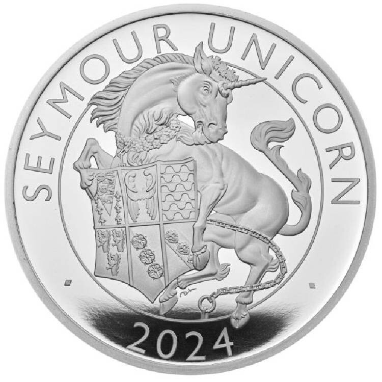 The Seymour Unicorn Royal Tudor Beasts 2024 1oz Silver 2 Coin Set 