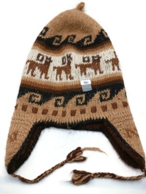 Unisex Hand Knitted Winter Alpaca Wool Chullo Peruvian Chullo With Alpaca Wool Lining – Andean Earflap Hat  main image 2