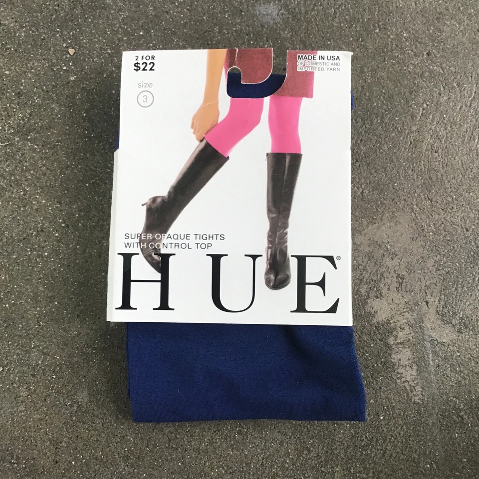 Meia-calça Hue feminina super opaca controle top 1 par tamanho 3 tinta azul denier 90 - Imagem 3 de 3
