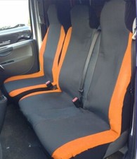 For FORD TRANSIT Van Seat Covers ORANGE MotorRacing Single & Double