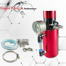 Oil Catch Can Baffled Tank Breather Universal Red With Gauge Fits Pontiac Oil Catch Can Baffled Tank Breather Universal Red With Gauge Fits Pontiac
