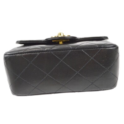 Chanel Black Lambskin Micro Classic Flap Handbag 96837 | eBay