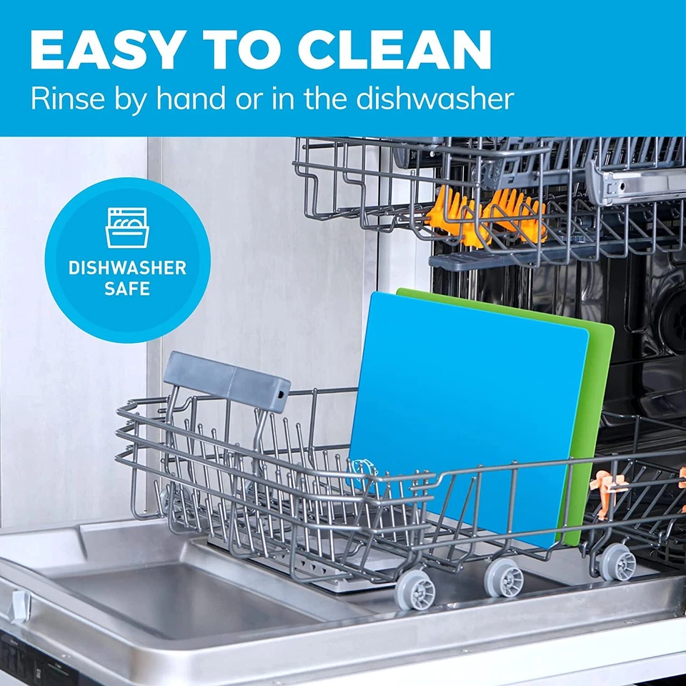 Easy to Clean Bamboo Wood Cutting Board Set 6 Color Coded Flexible Chopping Mat - Image 3 of 4