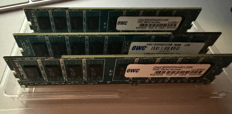 Lightly Used - OWC 12gb kit - (4gb x 3 sticks) ECC Memory Model 1333D3ECC4GB  - Image 4 of 4