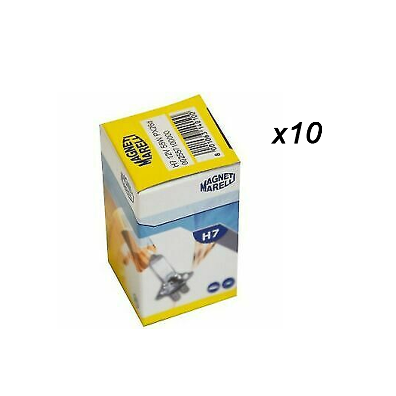 Lote 10 Lámparas Bombillas Halógeno 12V 55W H7 Magneti Marelli para Coche Y Moto