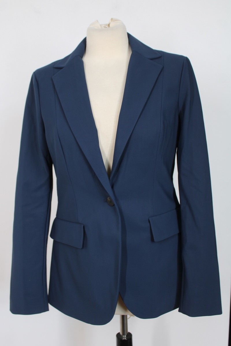 Theory 6 Blue Precision Ponte Stretch Knit One-Button Riding
