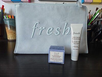 Fresh Soy Face Facial Cleanser + lotus moisturizer mini + bonus FREE Makeup Bag!