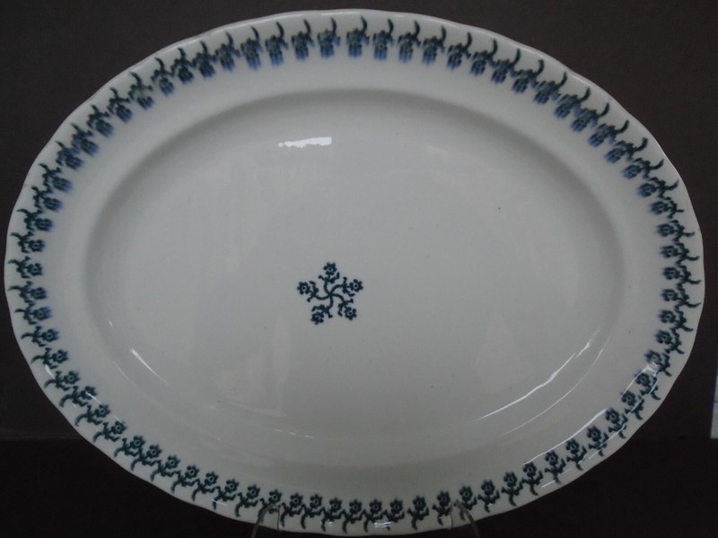 COLUMBIAN ART POTTERY CUT SPONGE LARGE 16 3/4" PLATTER, TRENTON NJ c 1892-1906